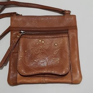 FOSSIL leather brown crossbody small bag